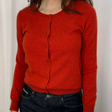 CARDIGAN 100% CASHMERE VERMELHO