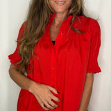CAMISA GOLA FAVOS MANGA CURTA VERMELHA