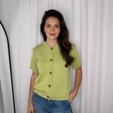 CARDIGAN ALGODÃO VERDE PISTÁCHIO