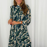 VESTIDO FOLHOS AZUL