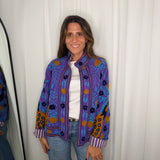 KIMONO ROXO COM BORDADOS