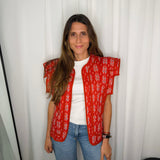 COLETE ESTAMPADO LARANJA
