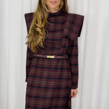 VESTIDO FAZENDA ESCOCÊS BORDEAUX