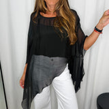 TÚNICA FLUIDA SEDA PRETO