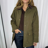 CASACO CAQUI GOLA EM BOMBAZINE