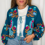 BOLERO AZUL BORDADOS