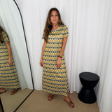 VESTIDO CAQUI ESTAMPADO