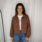 CASACO VICHY BORDEAUX E MOSTARDA