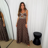VESTIDO CASTANHO POLKA DOTS