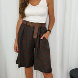 BERMUDAS CASTANHAS POLKA DOTS