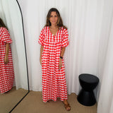 VESTIDO VICHY VERMELHO