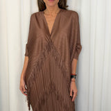VESTIDO CAMEL FRANJAS