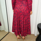 VESTIDO BORDEAUX ESTAMPADO