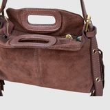 CARTEIRA 100% PELE CASTANHA COM FRANJAS