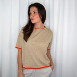 T-SHIRT MALHA ALGODÃO BEGE