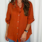 CAMISA LINHO TELHA