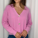 CARDIGAN CANELADO ROSA