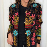 KIMONO VELUDO PRETO COM BORDADOS