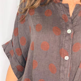 TÚNICA CASTANHA POLKA DOTS