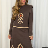 BF - CONJUNTO MALHA CASTANHO ESTAMPADO