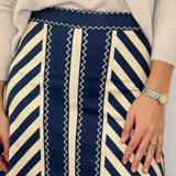 SAIA RISCAS AZUL E CRU