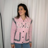 CASACO MALHA BANDANAS ROSA