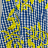 CONJUNTO TOP E SAIA VICHY AZUL BORDADOS
