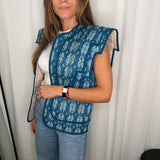 COLETE ESTAMPADO AZUL