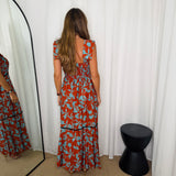VESTIDO TELHA FOLHAS