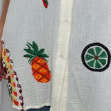 CAMISA BRANCA BORDADOS