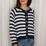 CARDIGAN RISCAS AZUL