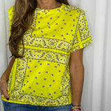 T-SHIRT ALGODÃO BANDANAS AMARELO