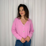 CARDIGAN CANELADO ROSA