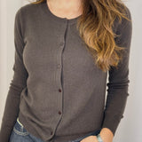 CARDIGAN 100% CASHMERE CASTANHO