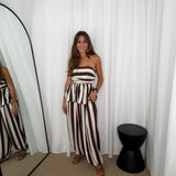 CONJUNTO RISCAS CASTANHO E BRANCO