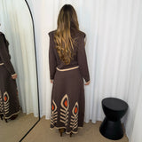 BF - CONJUNTO MALHA CASTANHO ESTAMPADO