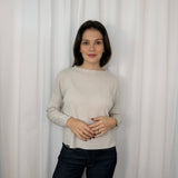 CAMISOLA MALHA DECOTE REDONDO BEGE