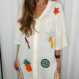 CAMISA BRANCA BORDADOS