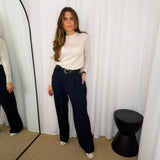 CALÇAS PREGA AZUL MARINHO