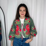 BOLERO VERDE COM BORDADOS