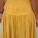 CONJUNTO TOP E SAIA MOSTARDA