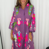 CAMISEIRO ROXO BORDADOS