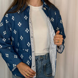 CASACO AZUL JEANS COM BORDADOS