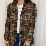 CASACO FAZENDA ESCOCÊS CASTANHO E AZUL