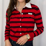 CAMISOLA POLO VERMELHO RISCAS