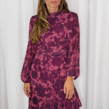 VESTIDO BORDEAUX FLORES
