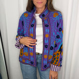 KIMONO ROXO COM BORDADOS