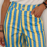 CALÇAS AMARELO E AZUL