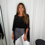 TÚNICA FLUIDA SEDA PRETO