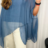 TÚNICA SEDA AZUL JEANS